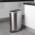 Cubo de basura de cocina estrecho con pedal de acero 40L FULLER en acero inoxidable cepillado de diseño