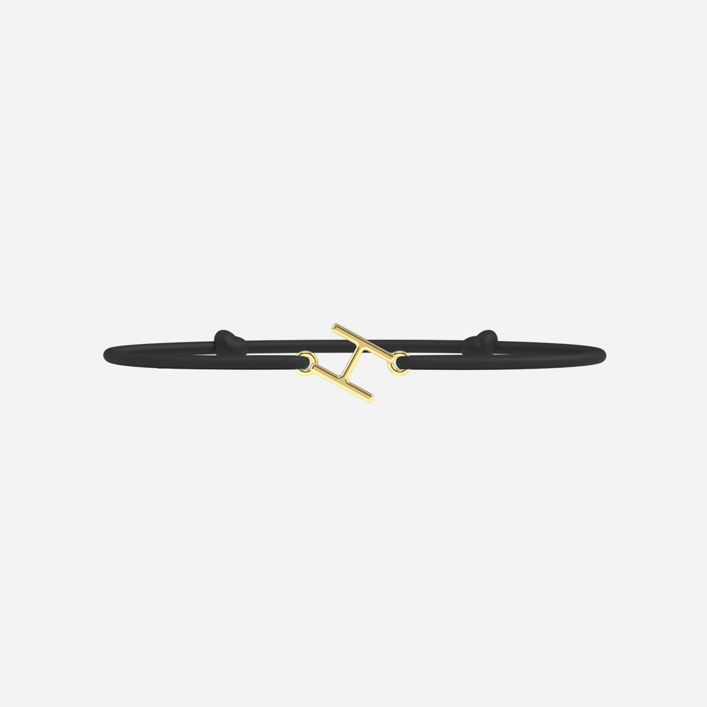 Bracelet H - Doré - Noir