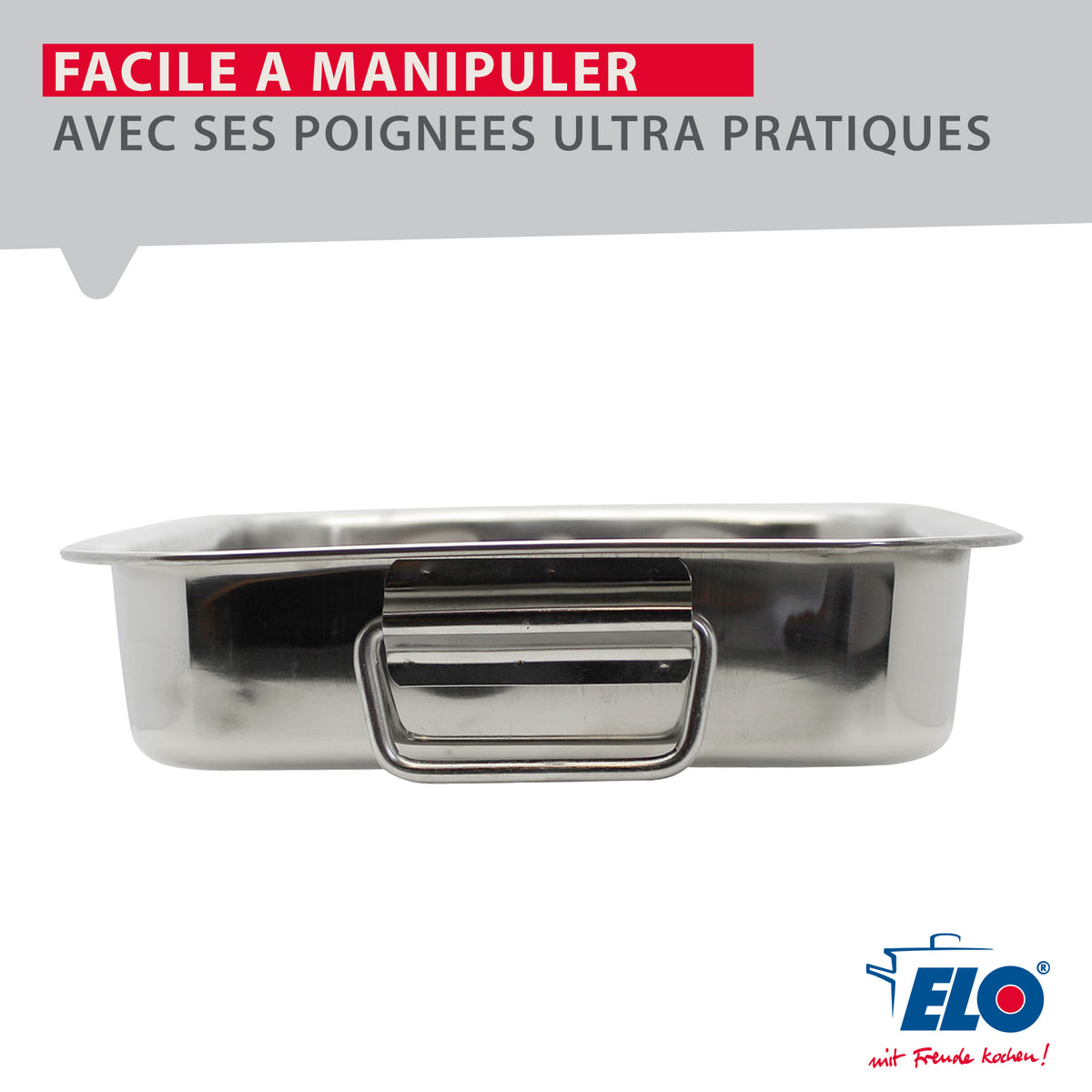 Plat Four En Inox Rectangulaire Elo Edition Red - Gris