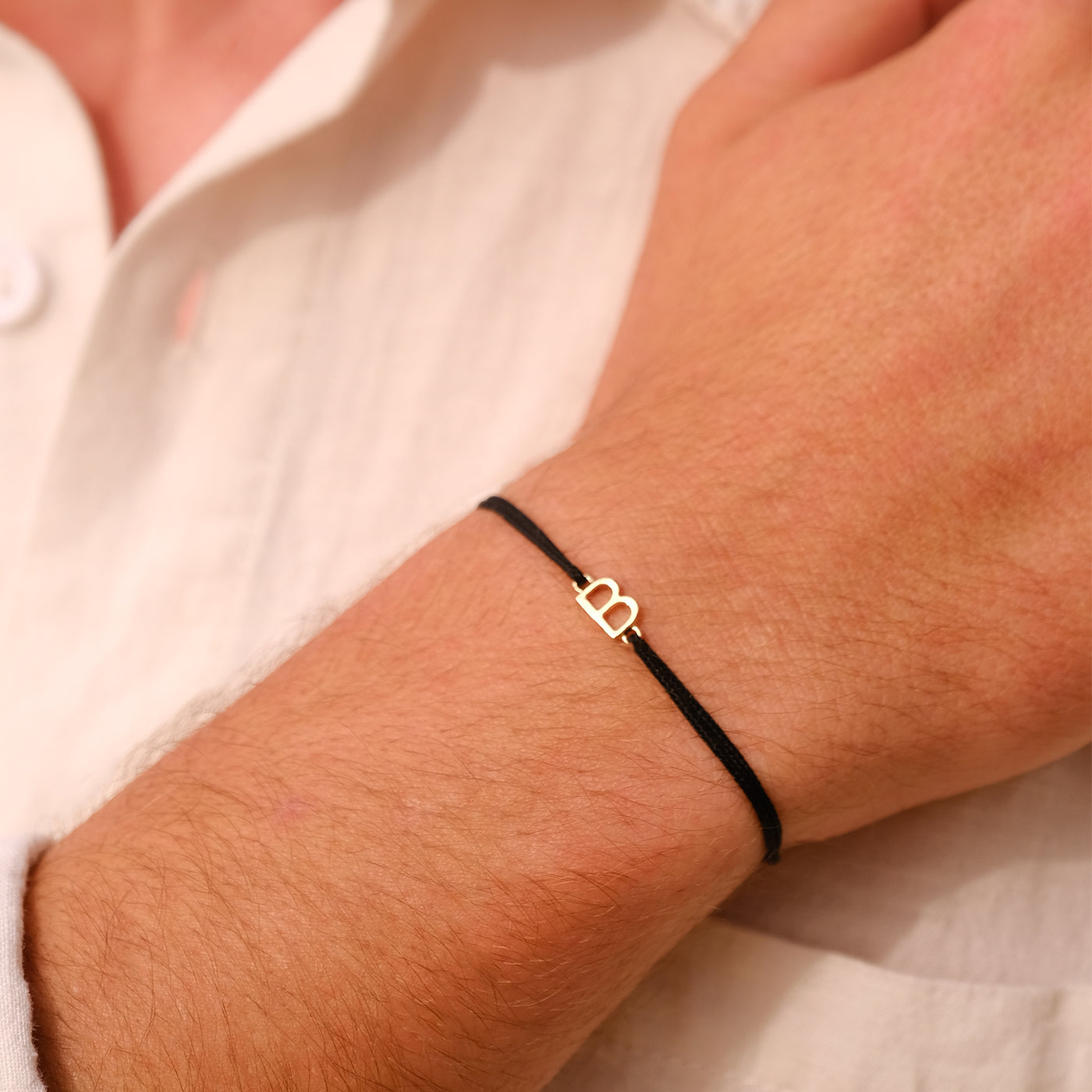 Bracelet B - Plaqué Argent - Noir