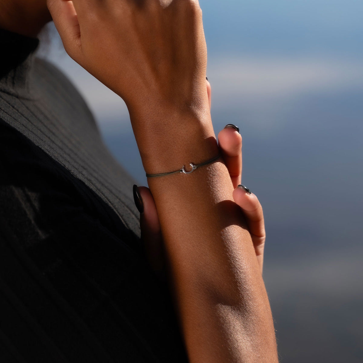 Bracelet C - Plaqué Argent - Noir