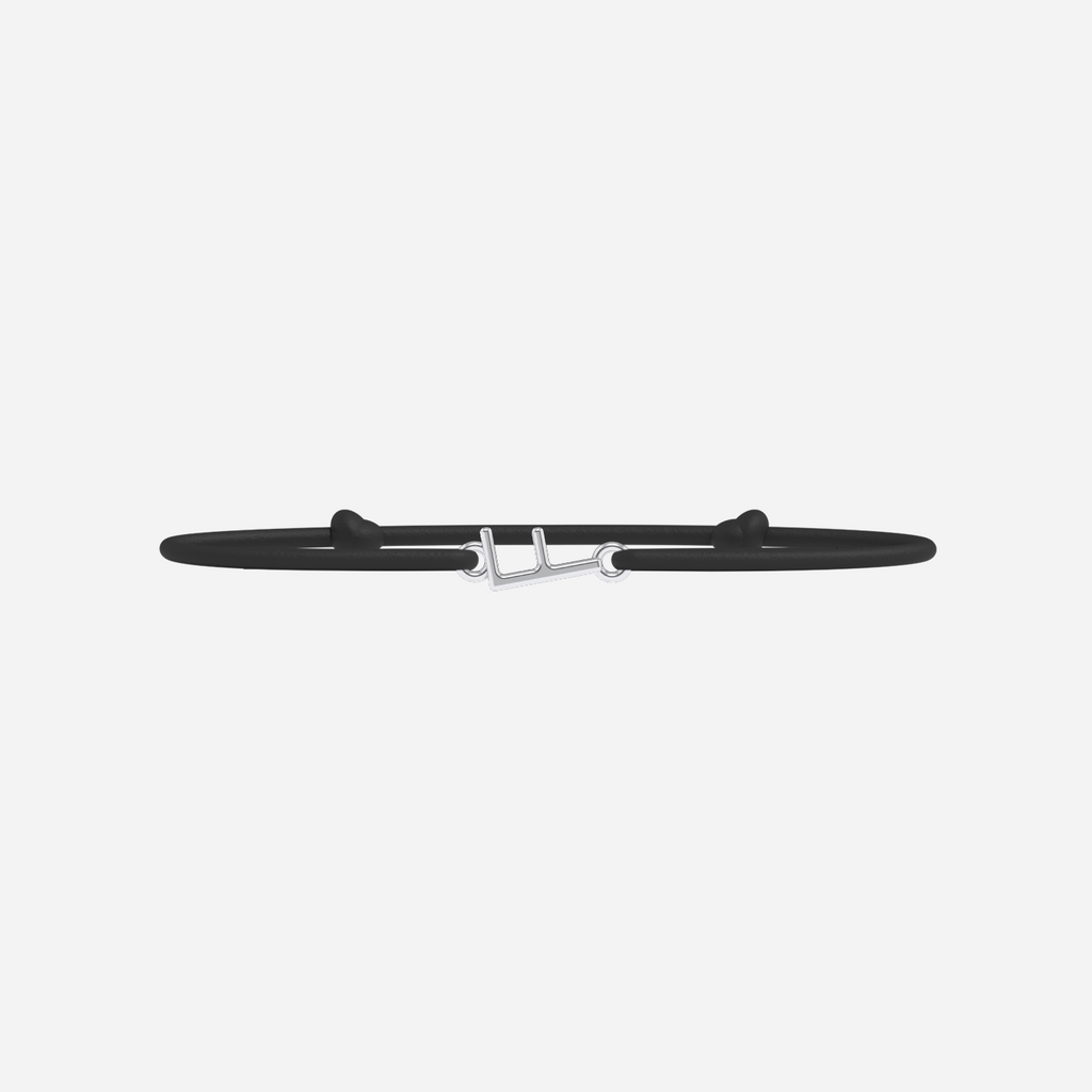 Bracelet F - Plaqué Argent - Noir