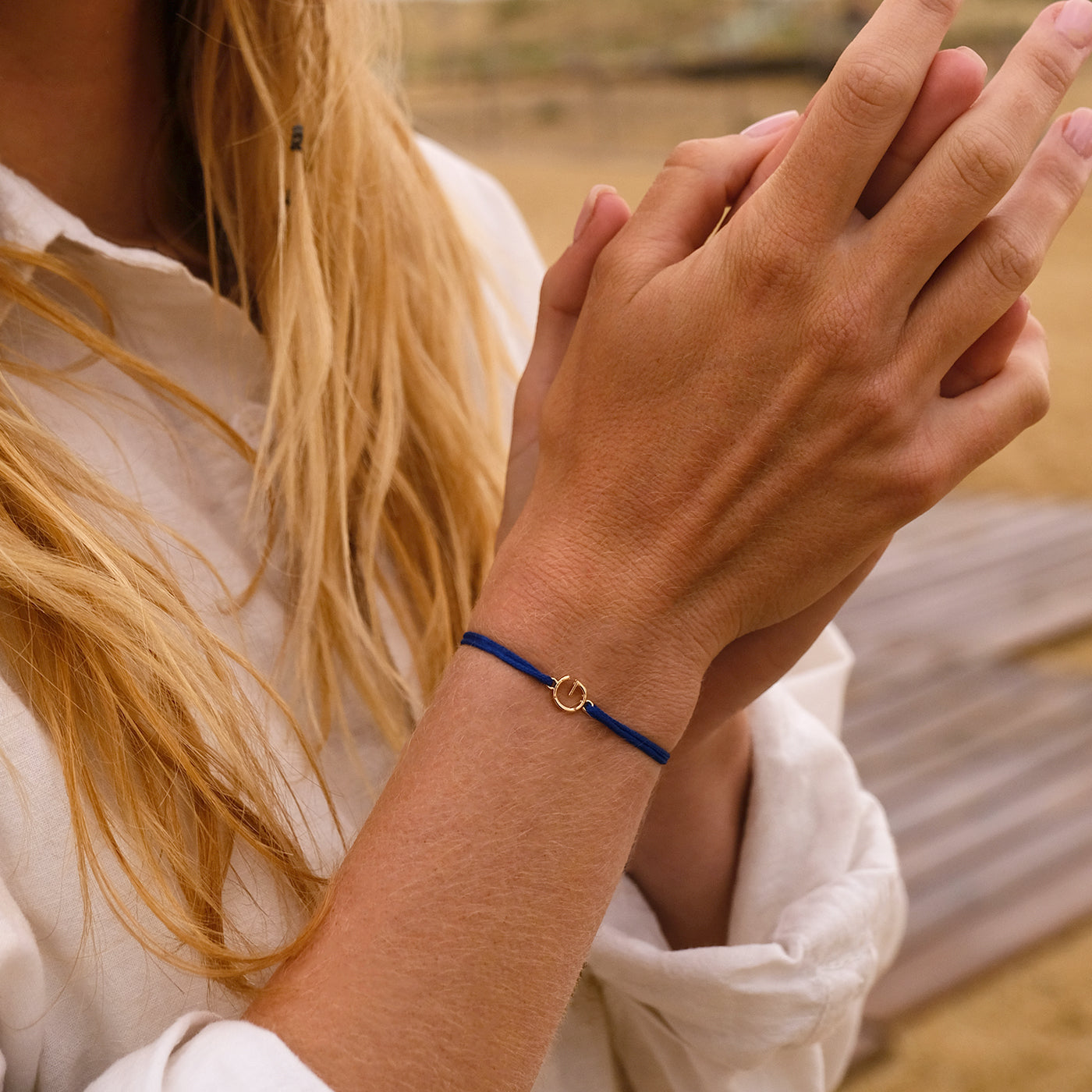 Bracelet G - Plaqué Argent - Noir
