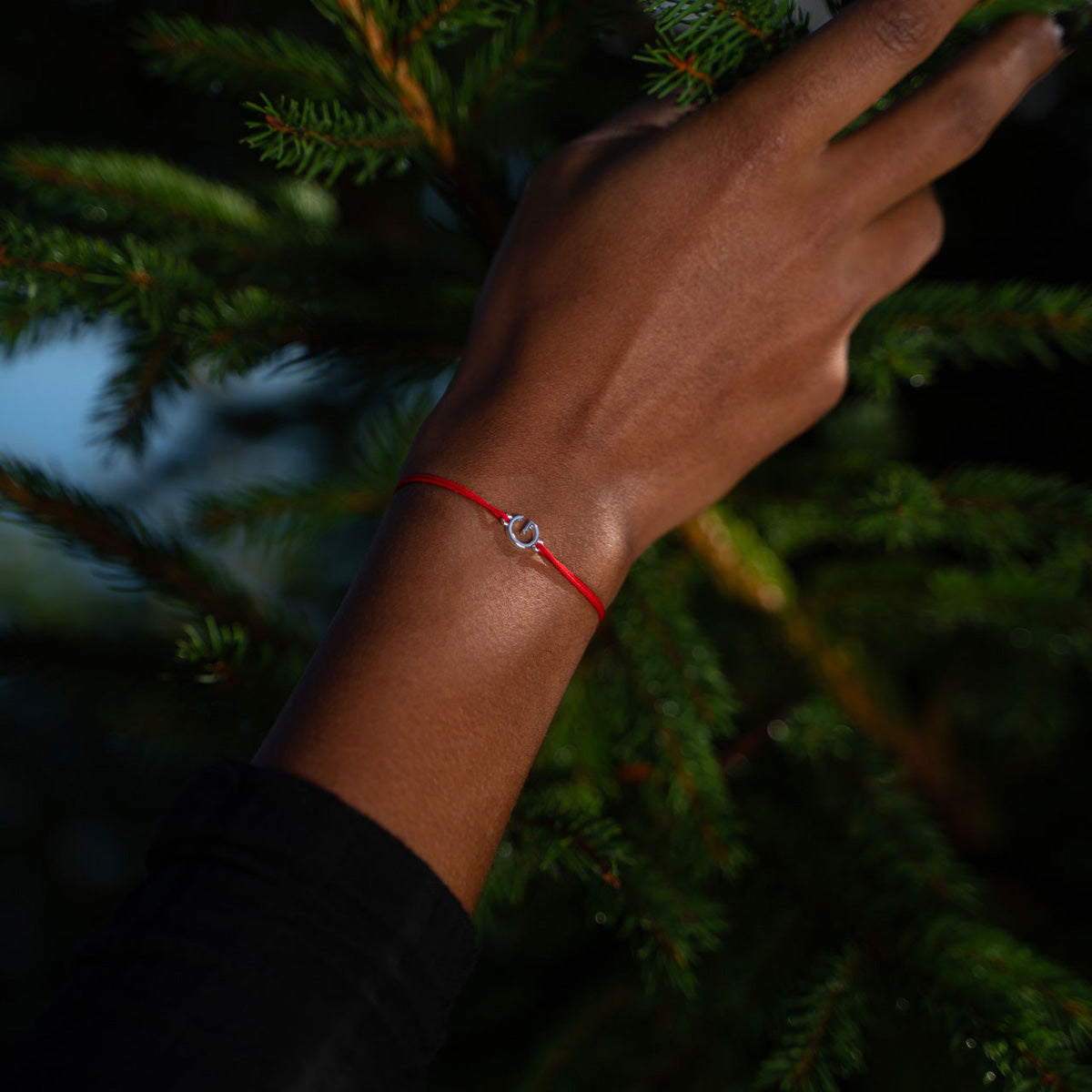 Bracelet G - Plaqué Argent - Noir