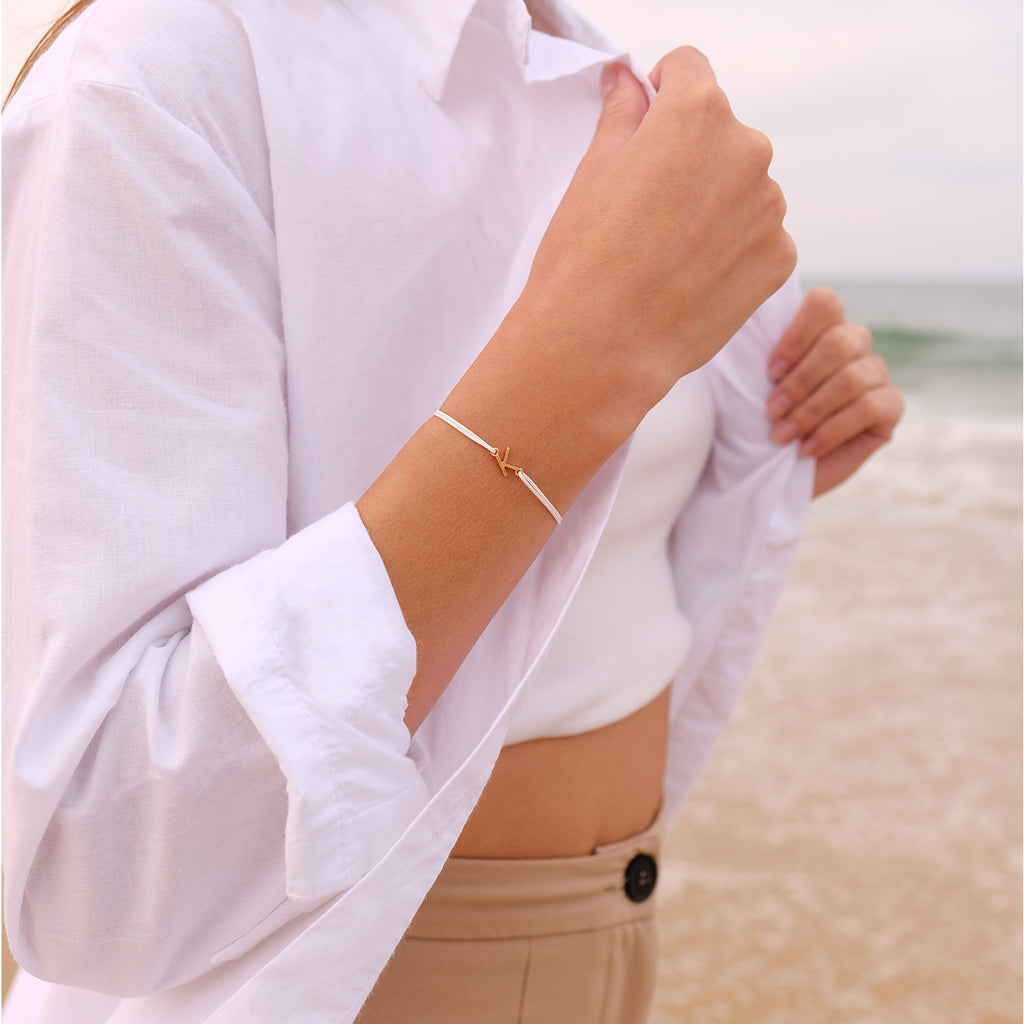 Bracelet K - Plaqué Argent - Noir