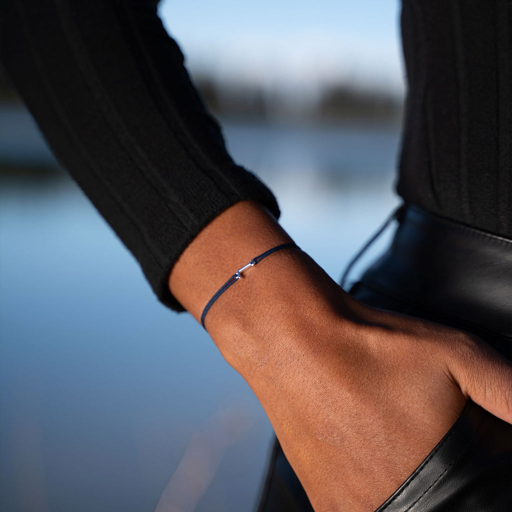 Bracelet L - Plaqué Argent - Noir