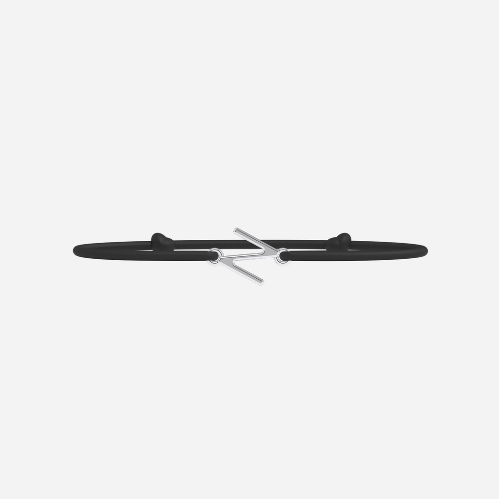 Bracelet N - Plaqué Argent - Noir