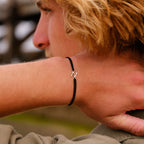 Bracelet N - Plaqué Argent - Noir
