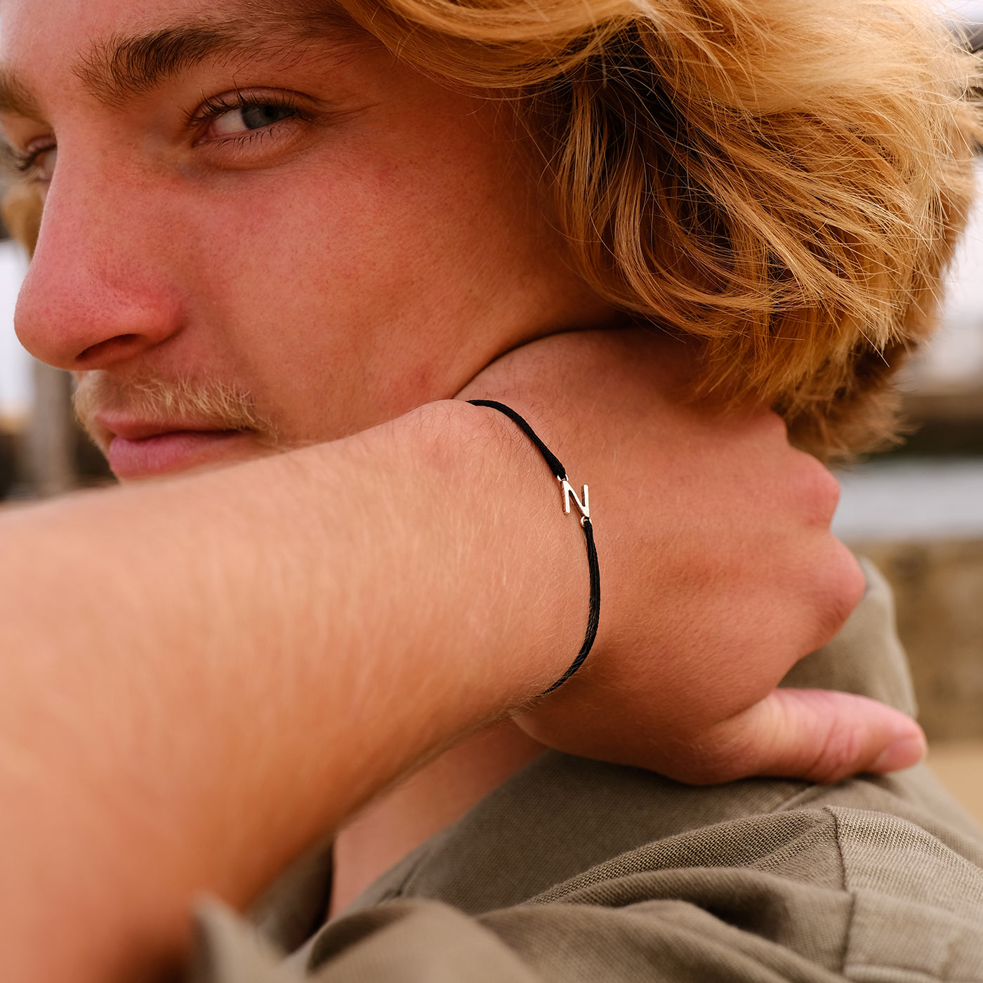 Bracelet N - Plaqué Argent - Noir