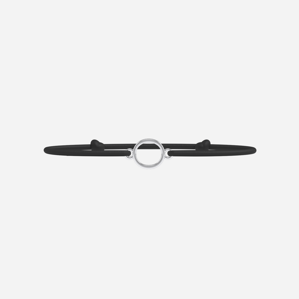 Bracelet O - Plaqué Argent - Noir