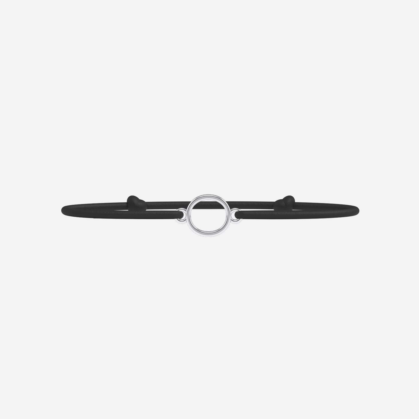 Bracelet O - Plaqué Argent - Noir