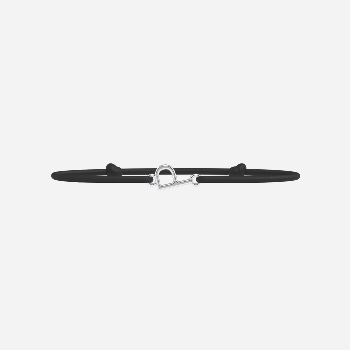 Pulsera P - Chapada en plata - Negro