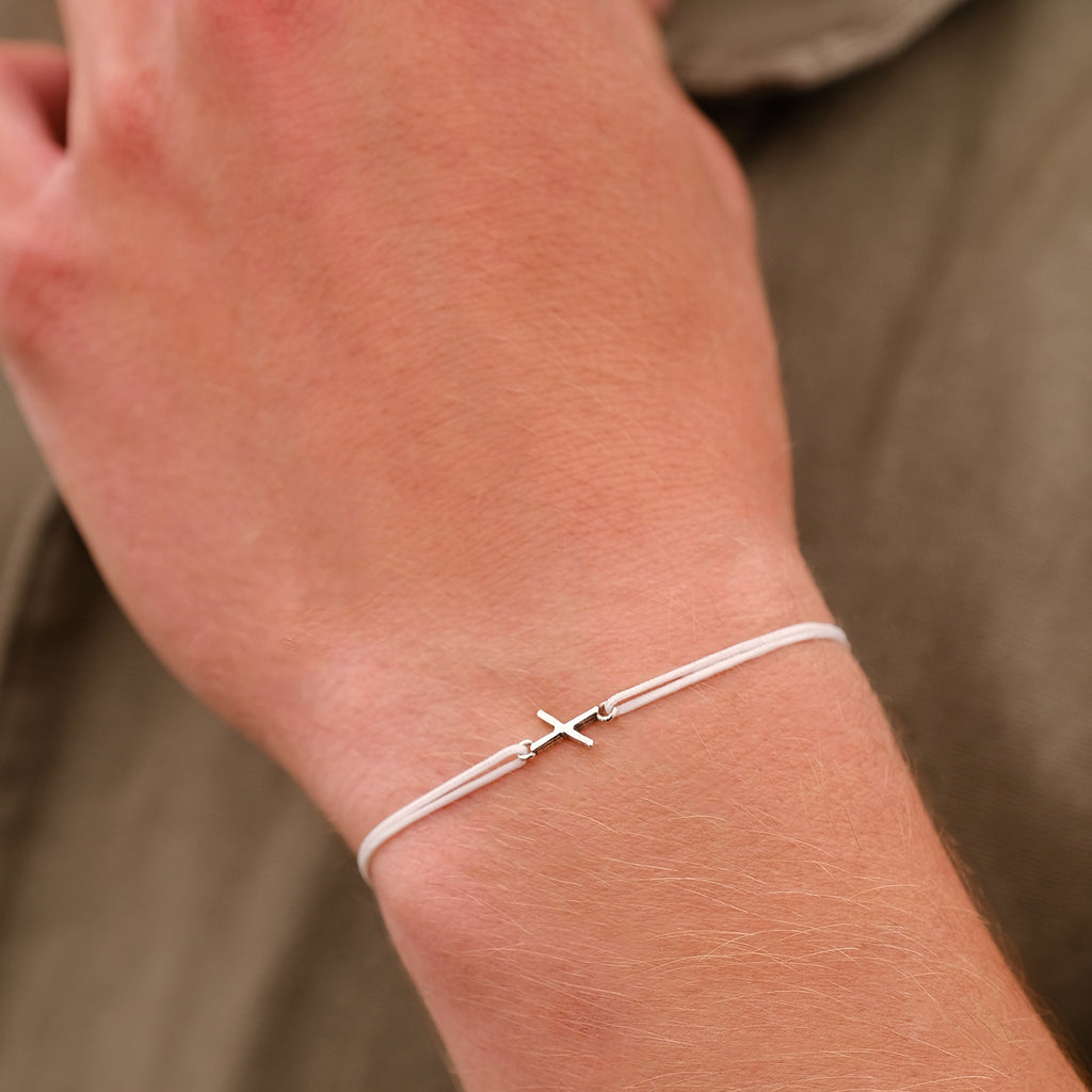 Pulsera X - Chapada en plata - Negro