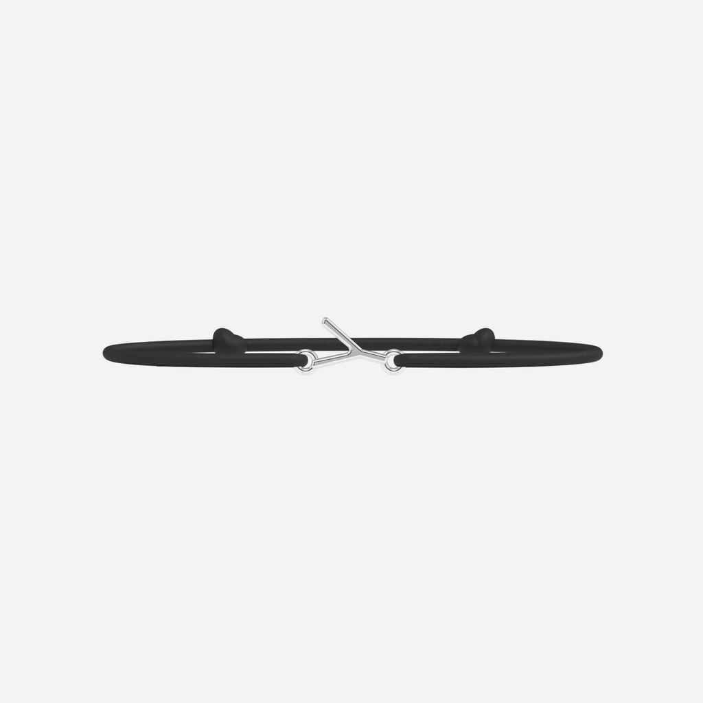Pulsera Y - Chapada en plata - Negro