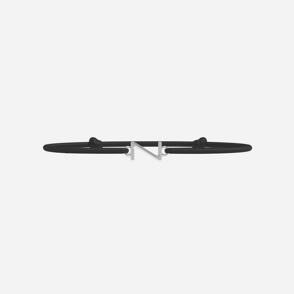 Bracelet Z - Plaqué Argent - Noir