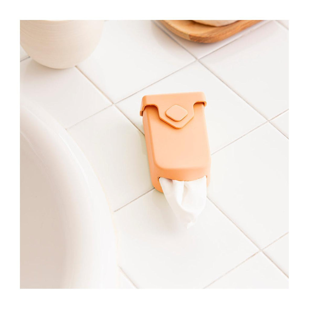 orange washable fabric tissue case