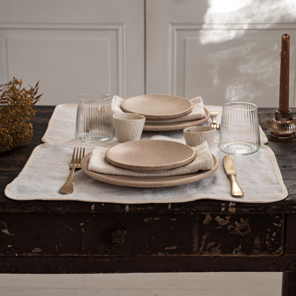 Lot De 2 Sets De Table En Lin Lavé