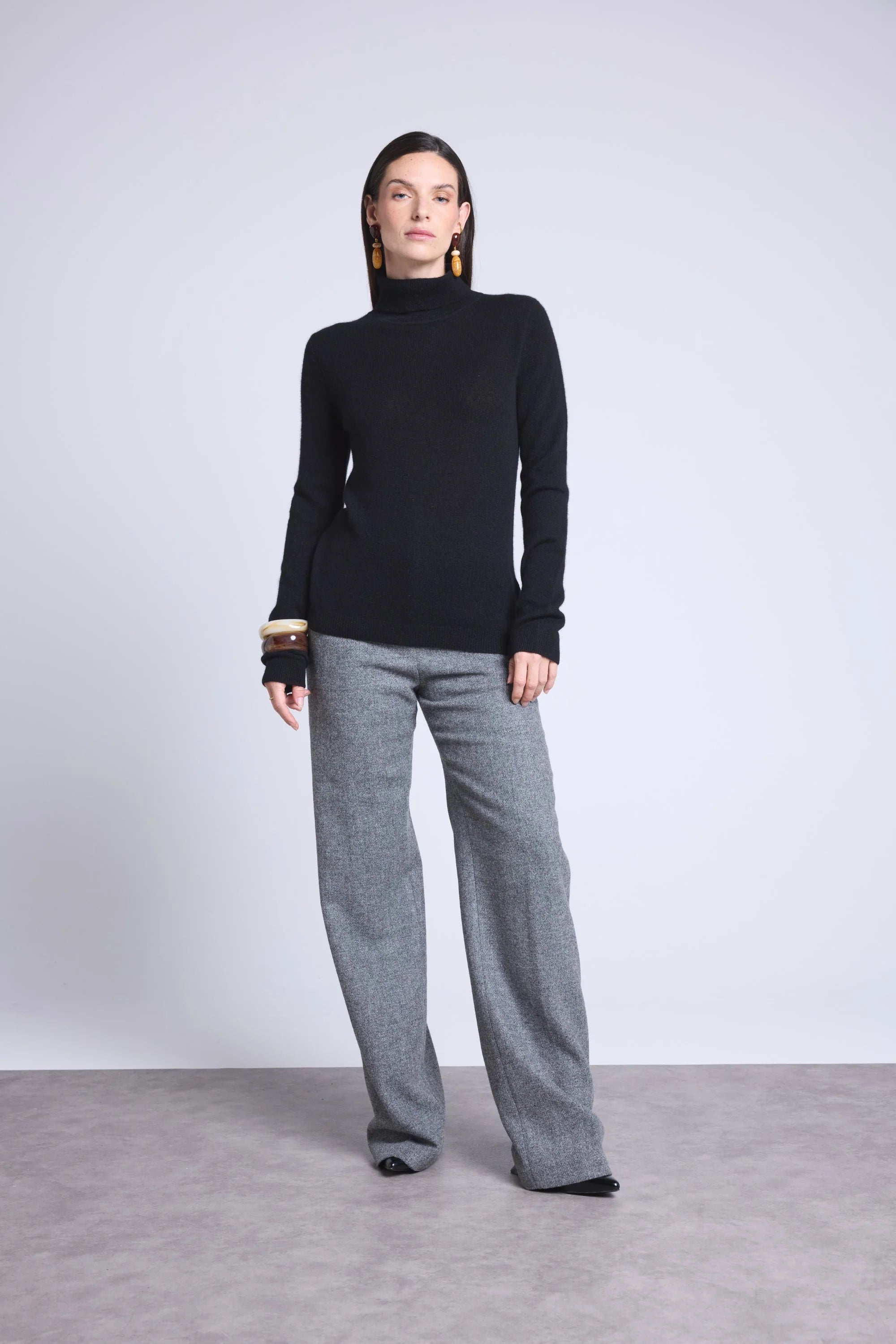 Jersey Cuello Vuelto Iris - Negro - Mujer