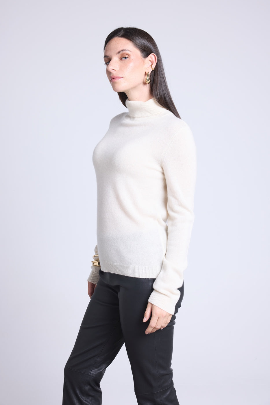 Pull Col Roule Iris - Blanc - Femme