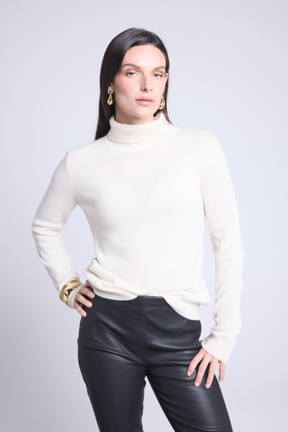 Pull Col Roule Iris - Blanc - Femme