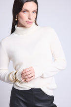Pull Col Roule Iris - Blanc - Femme