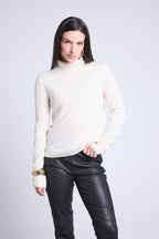 Pull Col Roule Iris - Blanc - Femme
