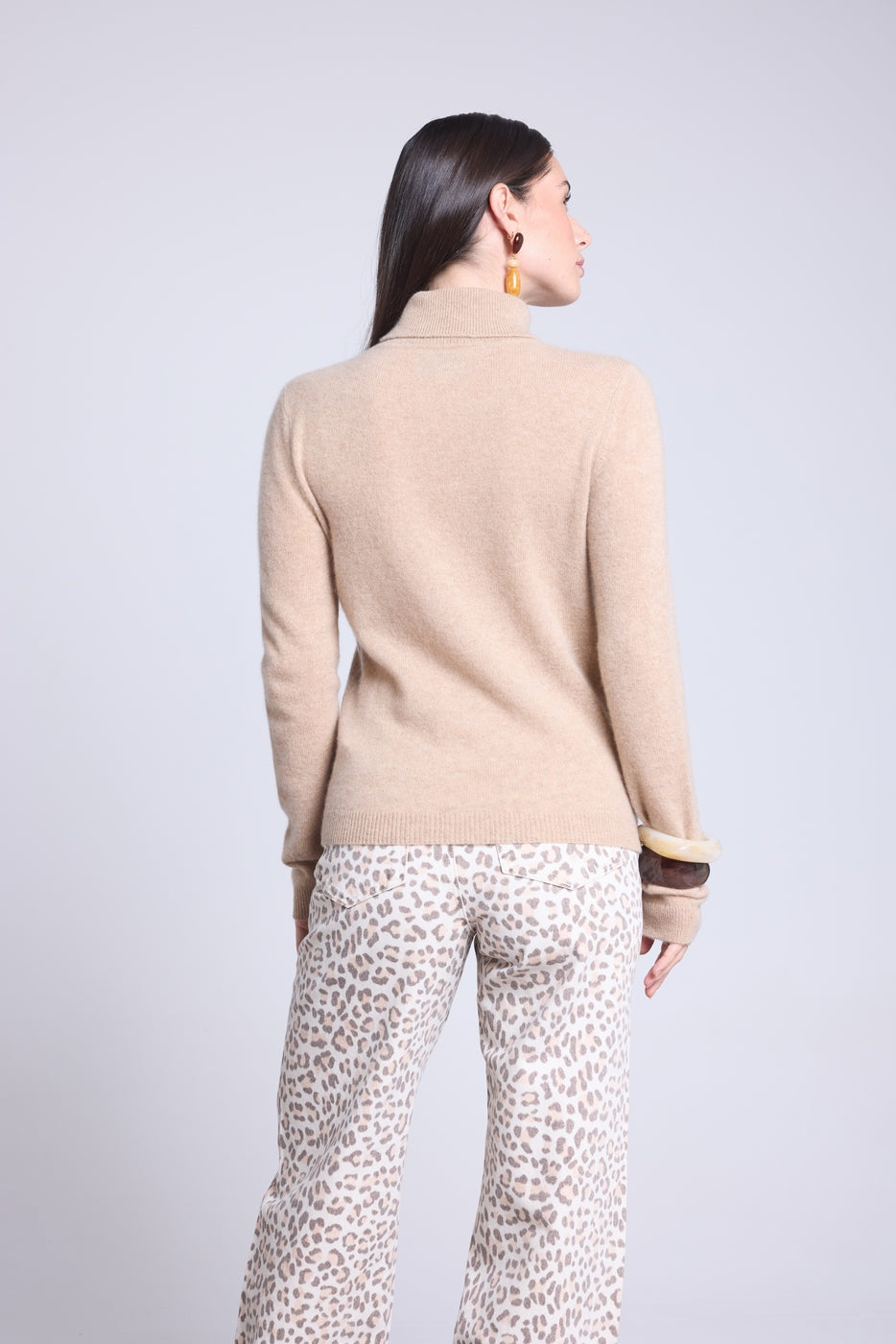 Iris Roll-Neck Jumper - Creamy Beige - Women
