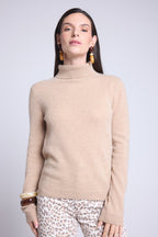 Iris Roll-Neck Jumper - Creamy Beige - Women