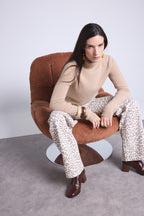Iris Roll-Neck Jumper - Creamy Beige - Women