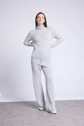 Jersey de cuello alto Iris - Gris claro - Mujer