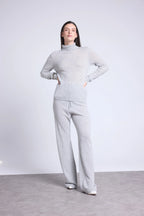 Jersey de cuello alto Iris - Gris claro - Mujer