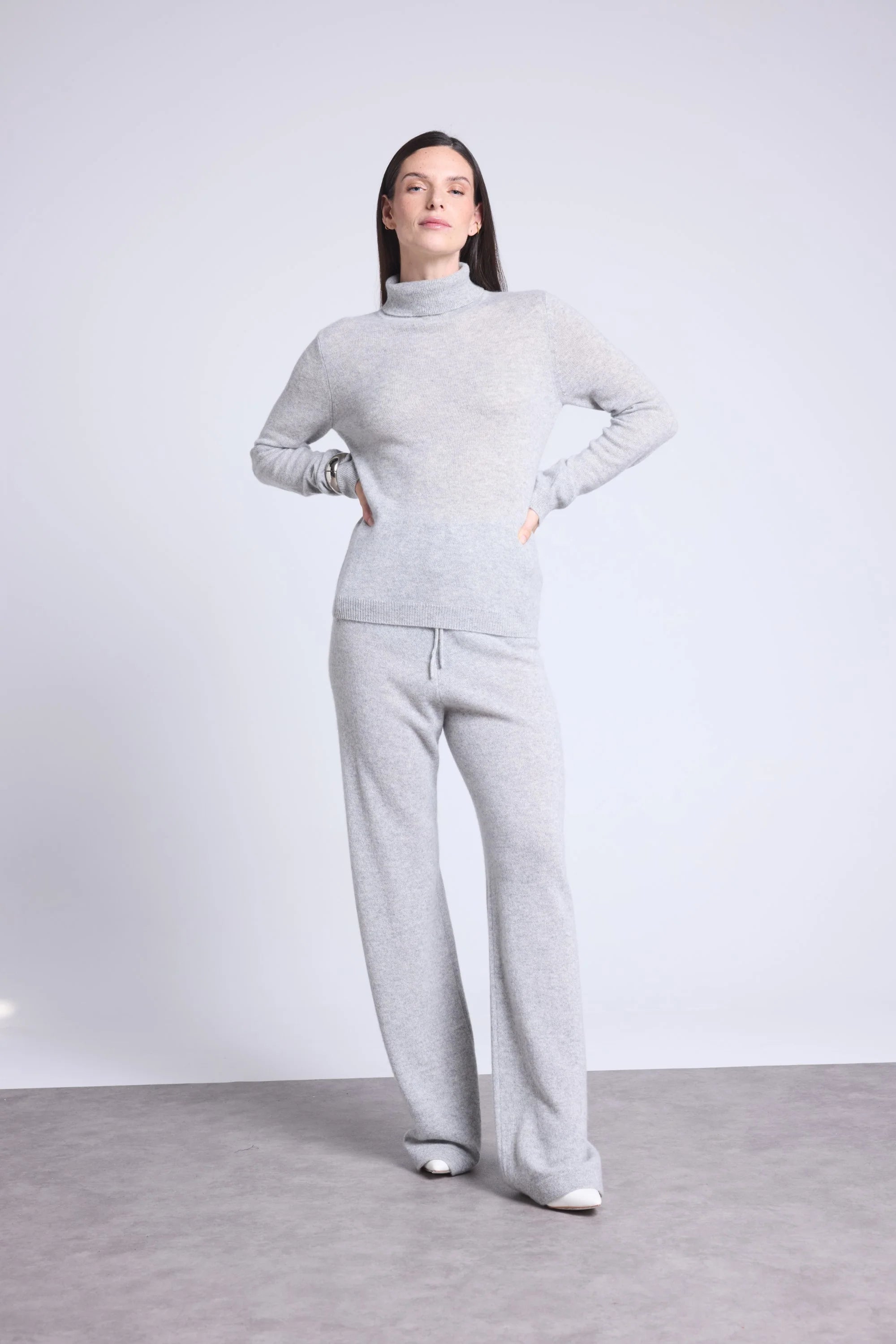 Jersey de cuello alto Iris - Gris claro - Mujer