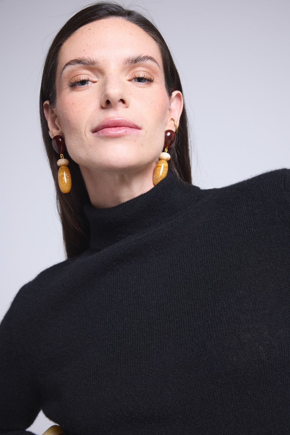 Pull Col Roule Iris - Noir - Femme