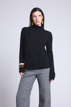 Jersey Cuello Vuelto Iris - Negro - Mujer