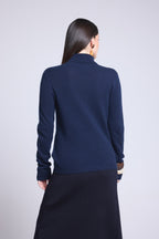 Iris Roll-Neck Jumper - Navy Blue - Women