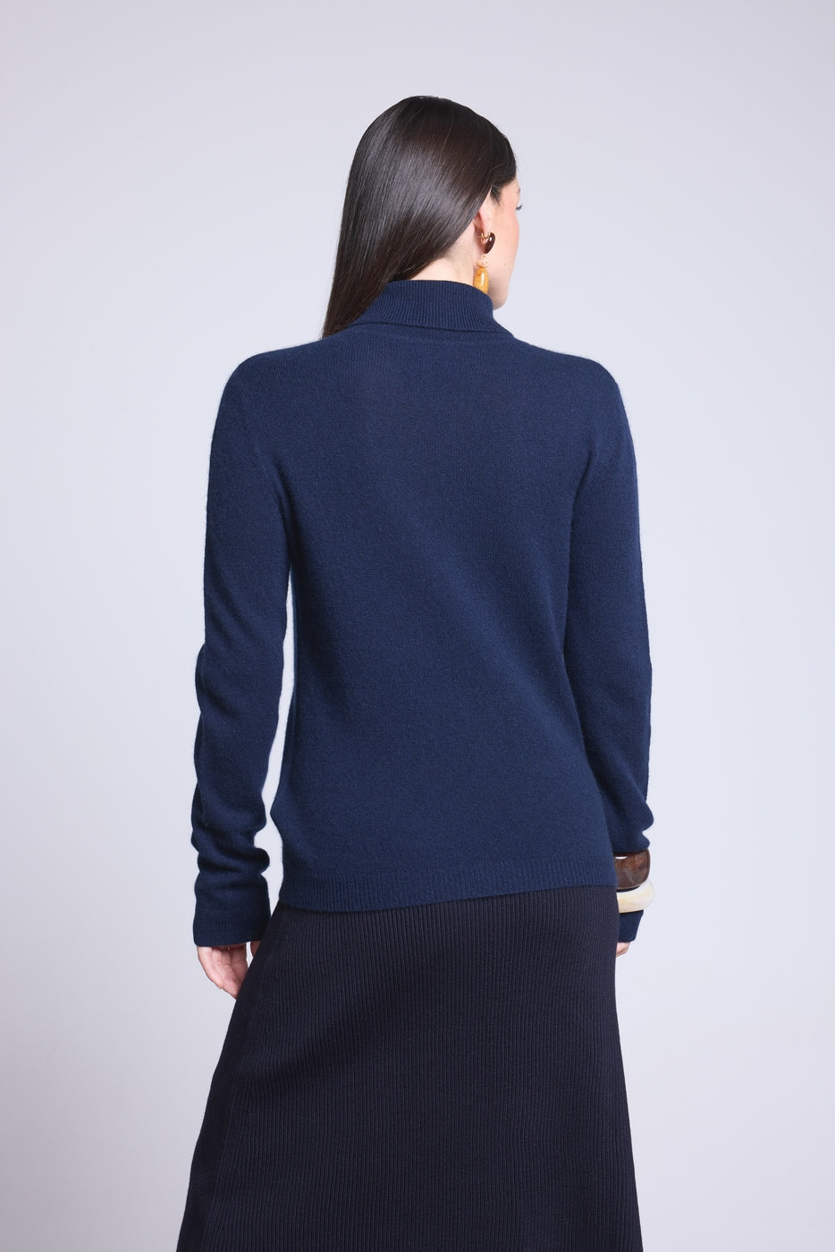 Iris Roll-Neck Jumper - Navy Blue - Women
