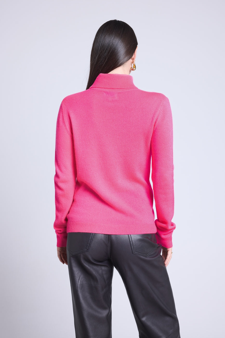 Jersey de cuello alto Iris - Rosa flúor - Mujer