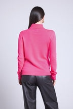 Jersey de cuello alto Iris - Rosa flúor - Mujer