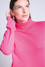 Jersey de cuello alto Iris - Rosa flúor - Mujer