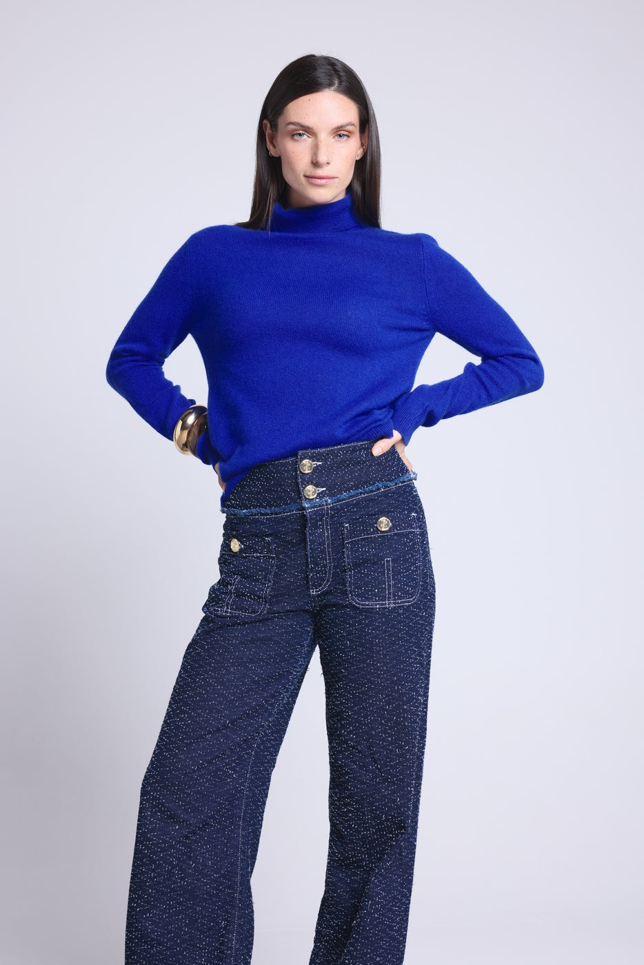 Jersey Cuello Vuelto Iris - Azul Real - Mujer