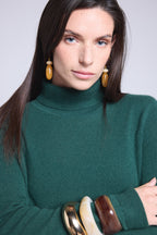 Jersey de cuello alto Iris - Verde botella - Mujer