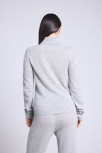 Jersey de cuello alto Iris - Gris claro - Mujer