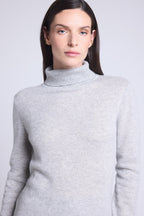 Jersey de cuello alto Iris - Gris claro - Mujer