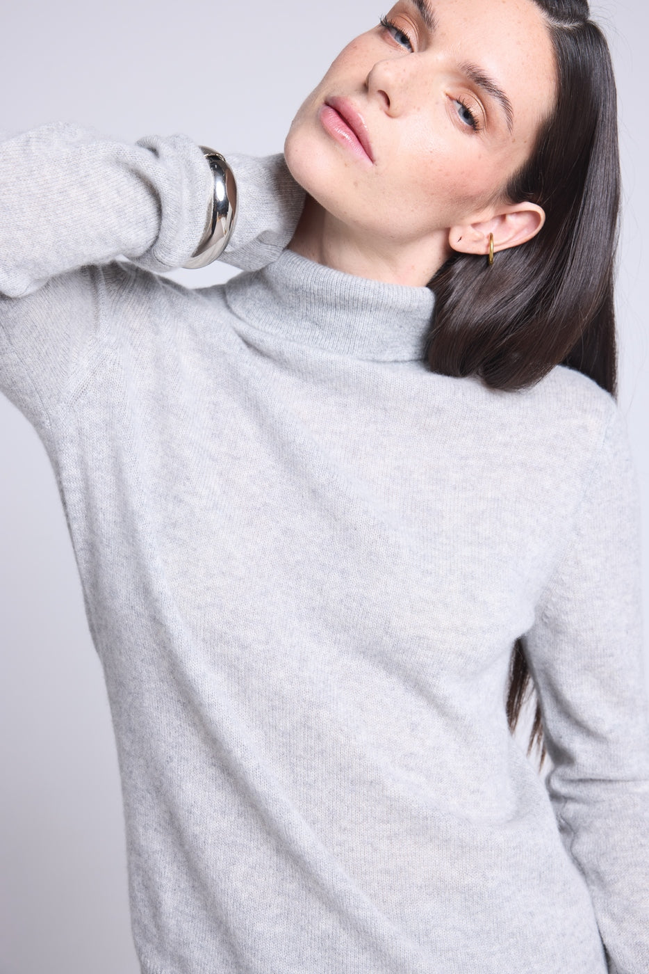 Jersey de cuello alto Iris - Gris claro - Mujer
