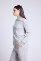 Jersey de cuello alto Iris - Gris claro - Mujer