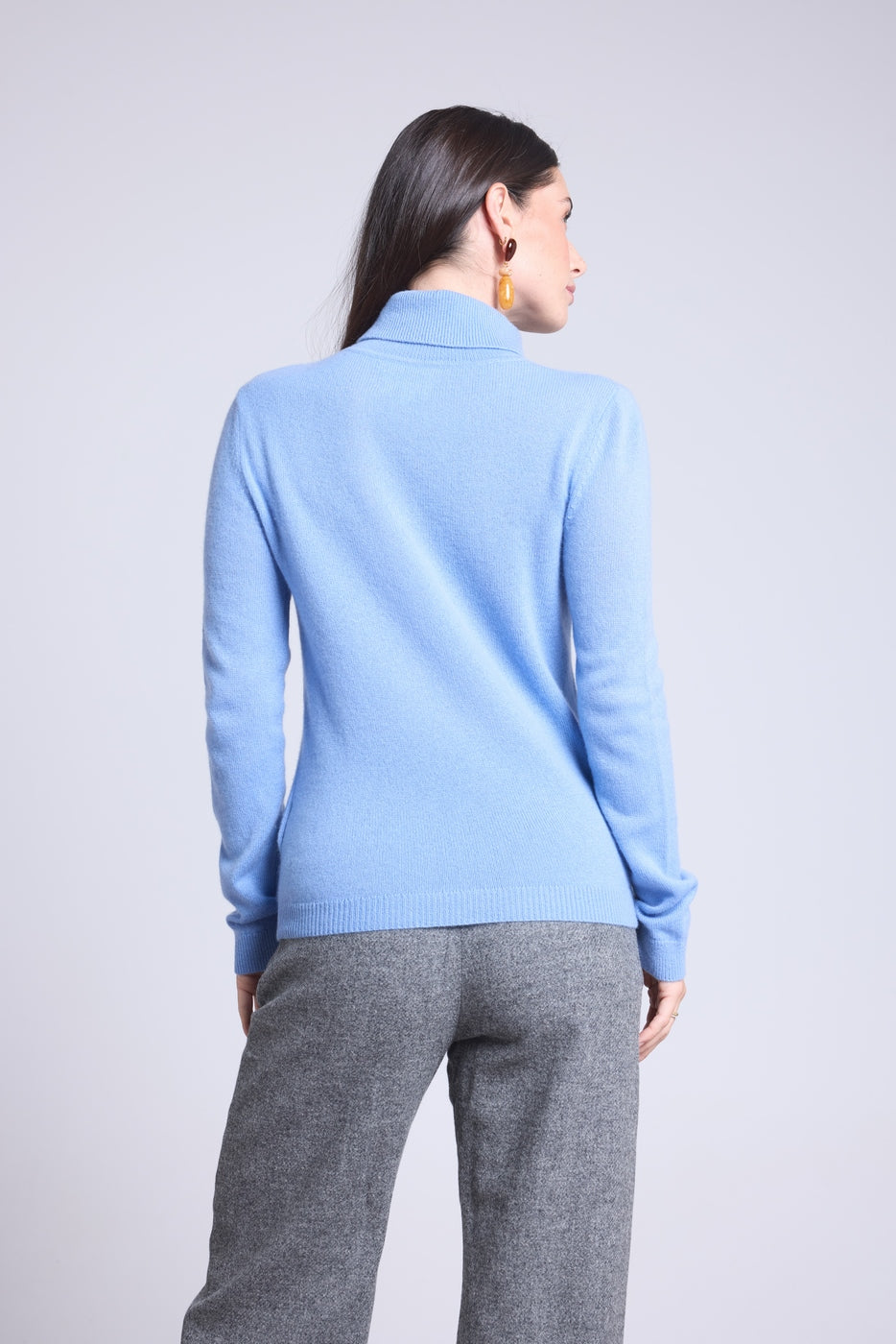 Jersey de cuello alto Iris - Azul cielo - Mujer