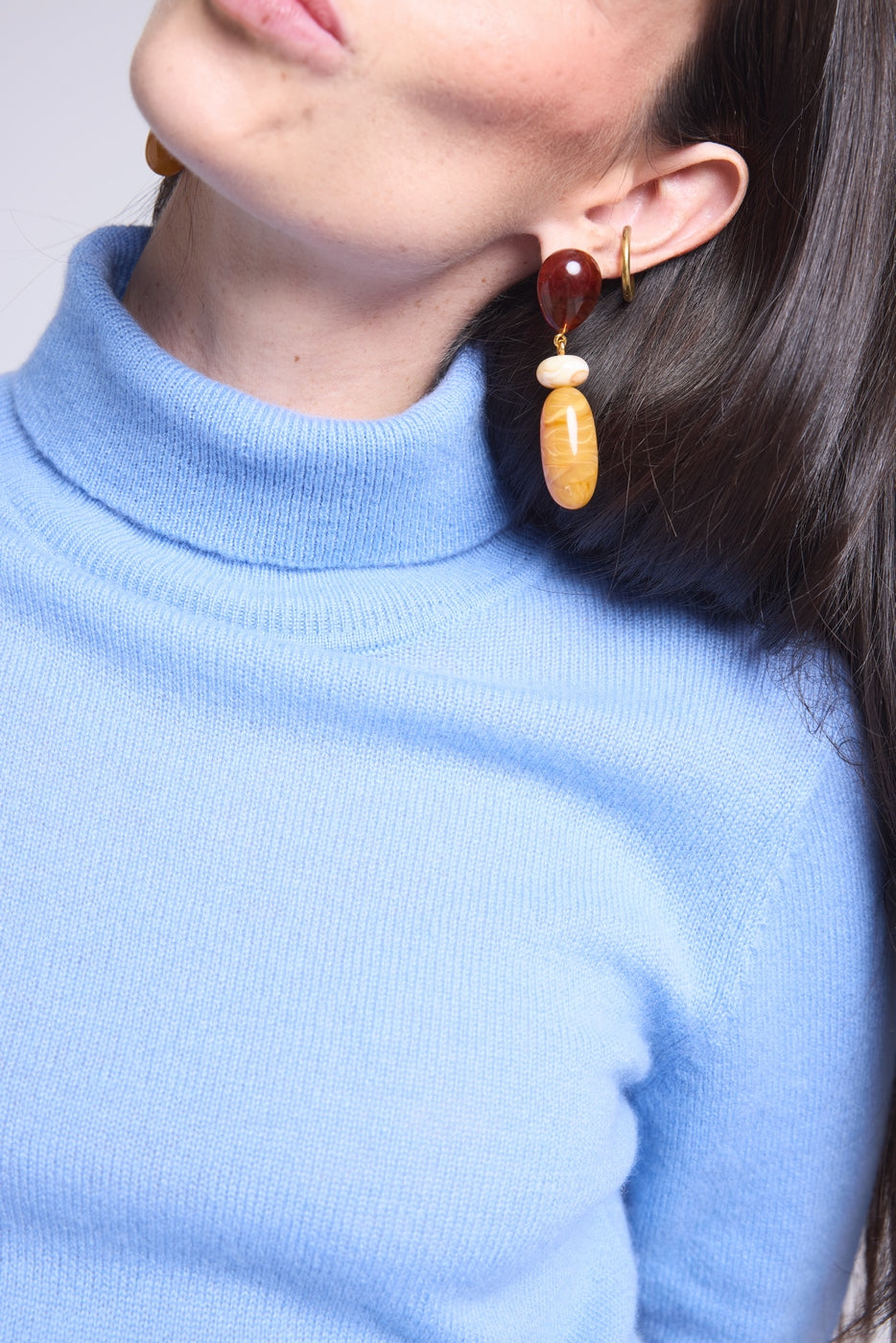 Jersey de cuello alto Iris - Azul cielo - Mujer