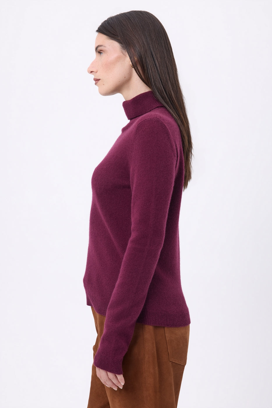 Jersey de cuello alto Iris - Color vino - Mujer