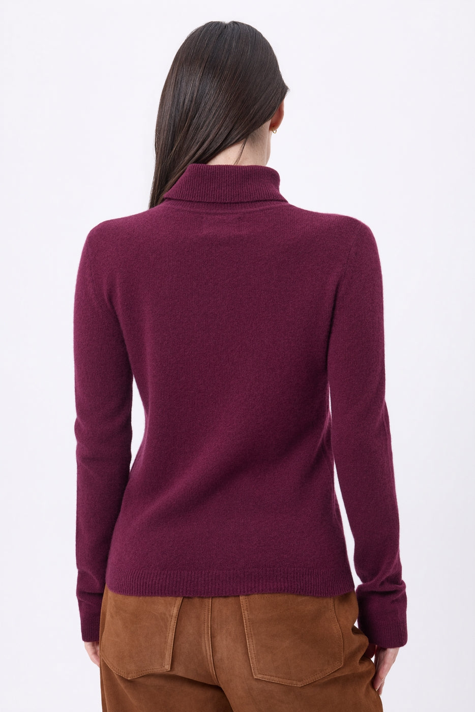 Jersey de cuello alto Iris - Color vino - Mujer