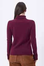Jersey de cuello alto Iris - Color vino - Mujer